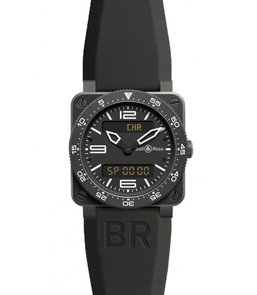 Bell & Ross Type Aviation Quartz 42mm Mens Watch Replica BR 03 TYPE AVIATION CARBON